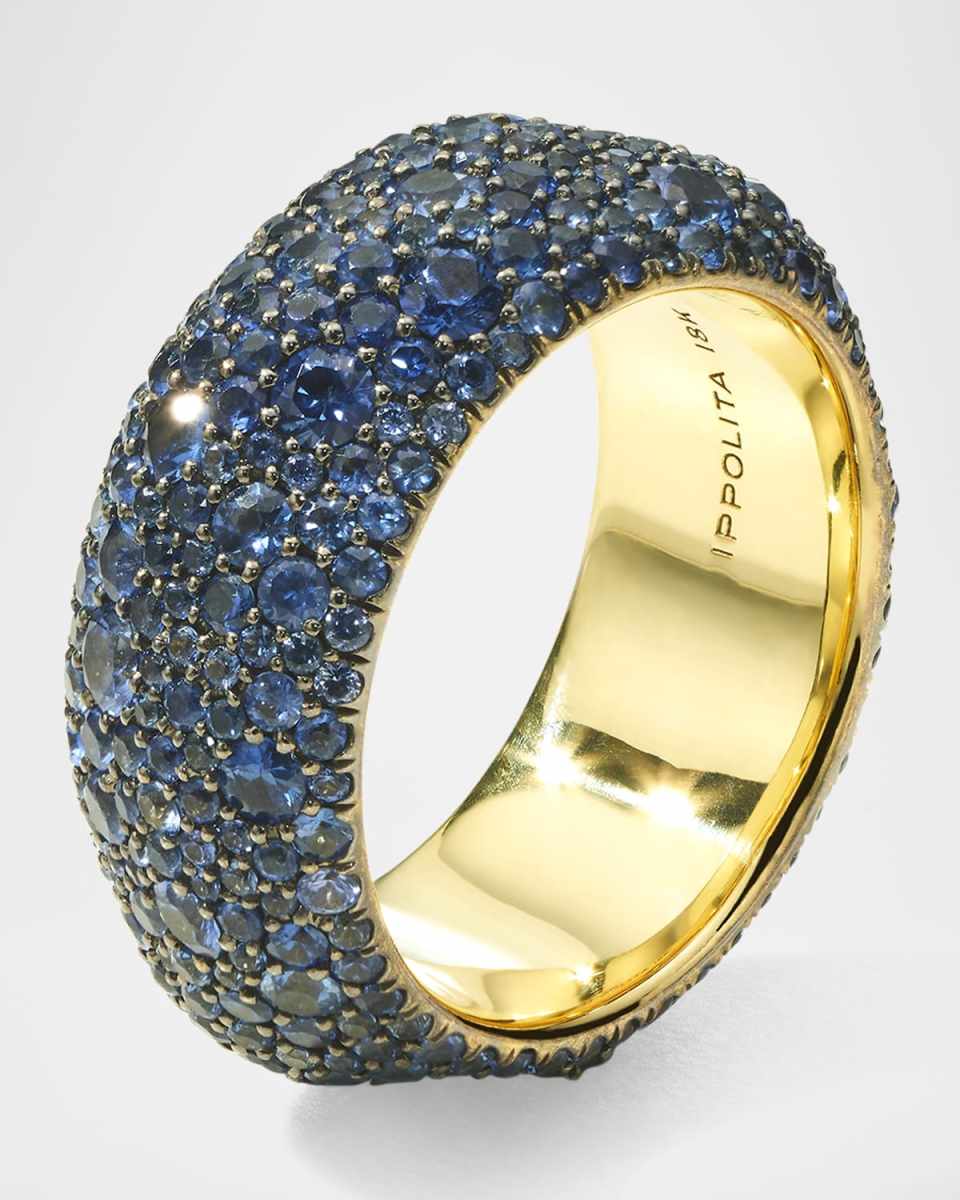 18K Stardust Dune Ring in Medium Blue Sapphires